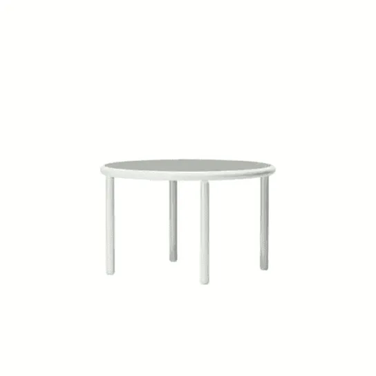 Sifas Big Roll Round Dining Table Glass Top Big Roll