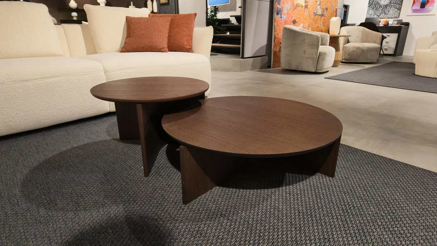 Novamobili Balance Orta Sehpa – Ø60 cm Koyu Meşe